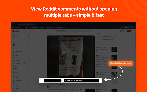 Reddit Comment Viewer  from Chrome web store to be run with OffiDocs Chromium online