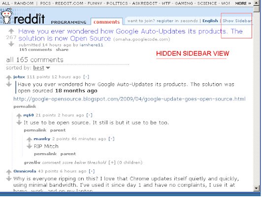 Reddit Hide Sidebar ຈາກ Chrome web store ທີ່ຈະດໍາເນີນການກັບ OffiDocs Chromium ອອນໄລນ໌