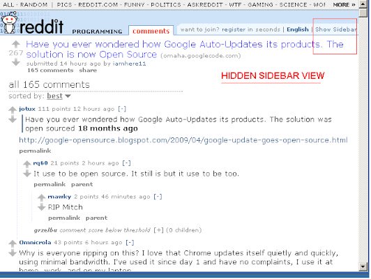 Reddit Hide Sidebar من متجر Chrome الإلكتروني ليتم تشغيله مع OffiDocs Chromium عبر الإنترنت