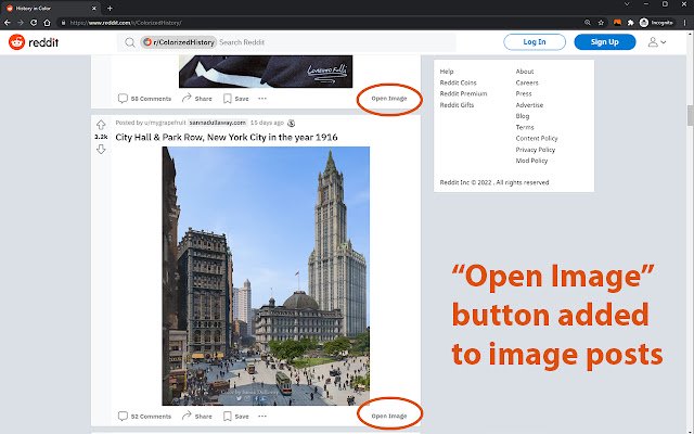 Reddit Image Opener  from Chrome web store to be run with OffiDocs Chromium online