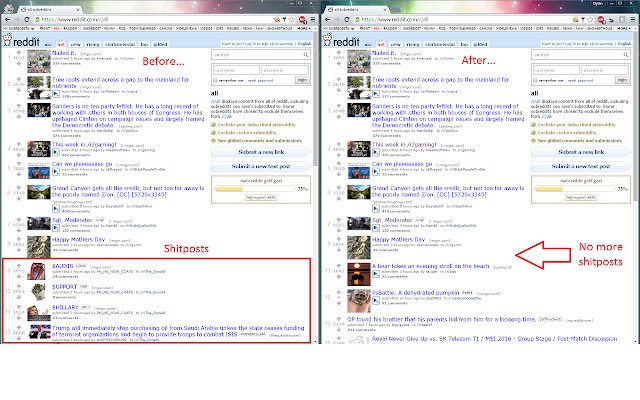 Reddit In Peace mula sa Chrome web store na tatakbo sa OffiDocs Chromium online