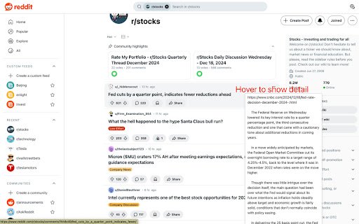 Reddit Lite  from Chrome web store to be run with OffiDocs Chromium online