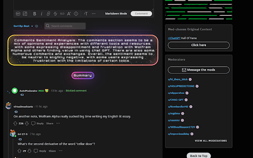 Reddit Summarizer from Chrome web store to be run with OffiDocs Chromium online Reddit Summarizer from Chrome web store to be run with OffiDocs Chromium online