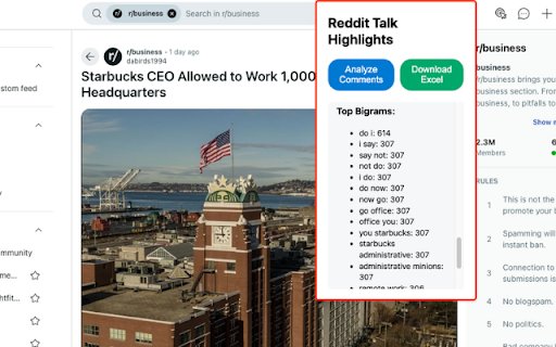 Reddit Talk Highlights  from Chrome web store to be run with OffiDocs Chromium online