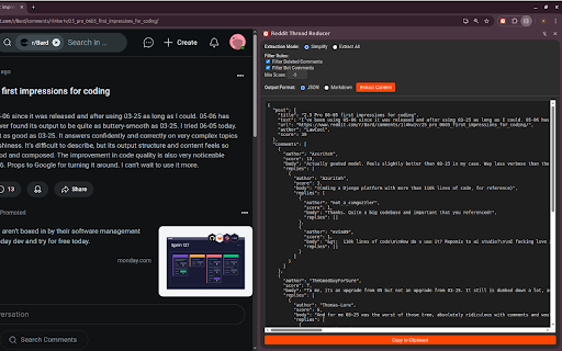Reddit Thread Reducer  from Chrome web store to be run with OffiDocs Chromium online