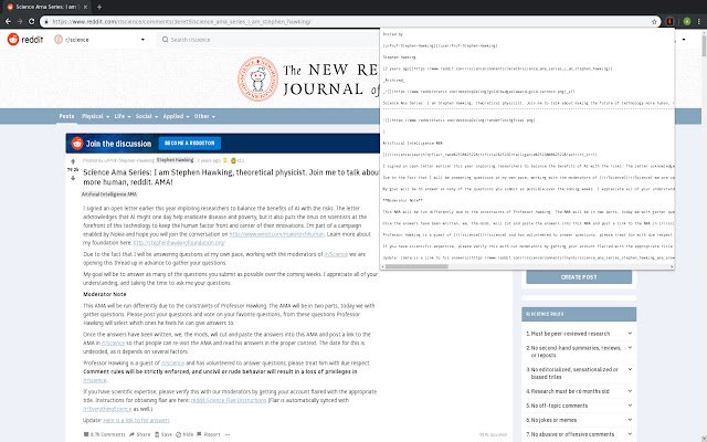 Reddit to Markdown  from Chrome web store to be run with OffiDocs Chromium online