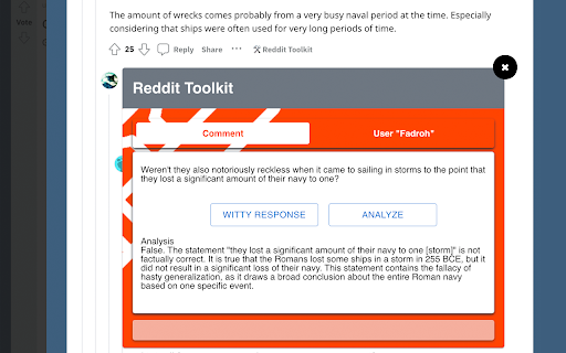 Reddit Toolkit  from Chrome web store to be run with OffiDocs Chromium online