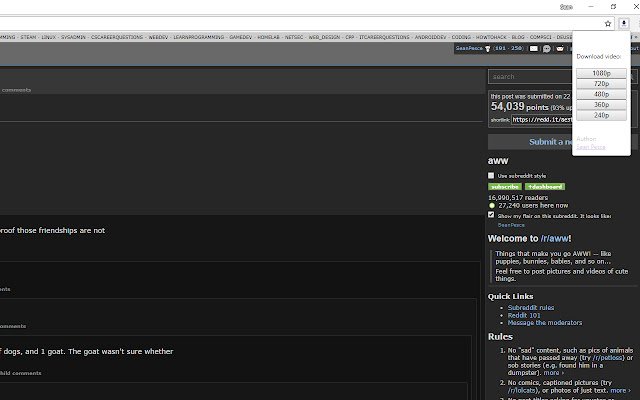 Reddit Video URL Grabber ze sklepu internetowego Chrome do uruchomienia z OffiDocs Chromium online