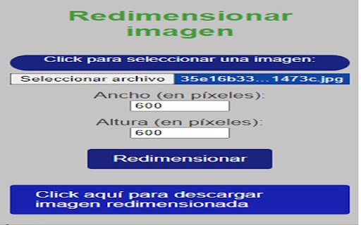 Redimensionar Imagen  from Chrome web store to be run with OffiDocs Chromium online
