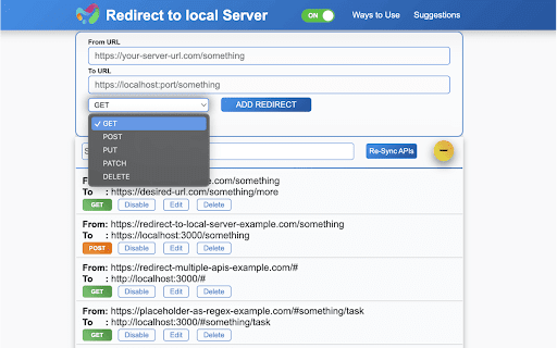 Redirect to Local server  from Chrome web store to be run with OffiDocs Chromium online