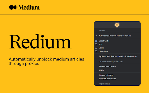 Redium  from Chrome web store to be run with OffiDocs Chromium online