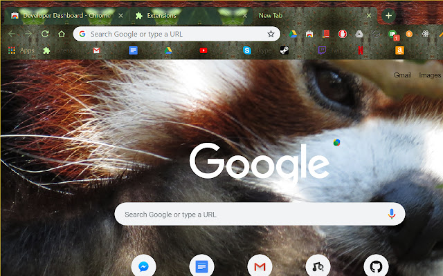 Le thème Red Panda de la boutique en ligne Chrome doit être exécuté avec OffiDocs Chromium en ligne