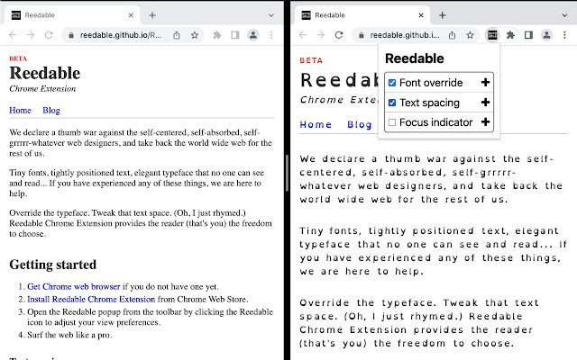 Reedable mula sa Chrome web store na tatakbo sa OffiDocs Chromium online