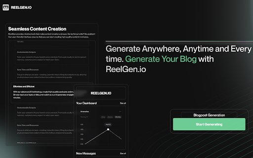 ReelGen Extension  from Chrome web store to be run with OffiDocs Chromium online