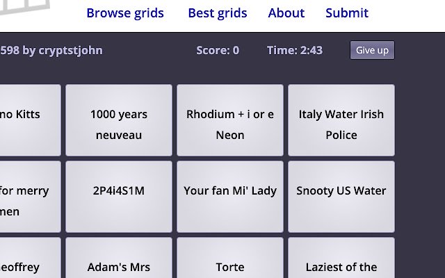 Refined PuzzGrid  from Chrome web store to be run with OffiDocs Chromium online