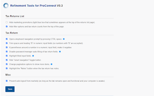 Refinement Tools for ProConnect  from Chrome web store to be run with OffiDocs Chromium online