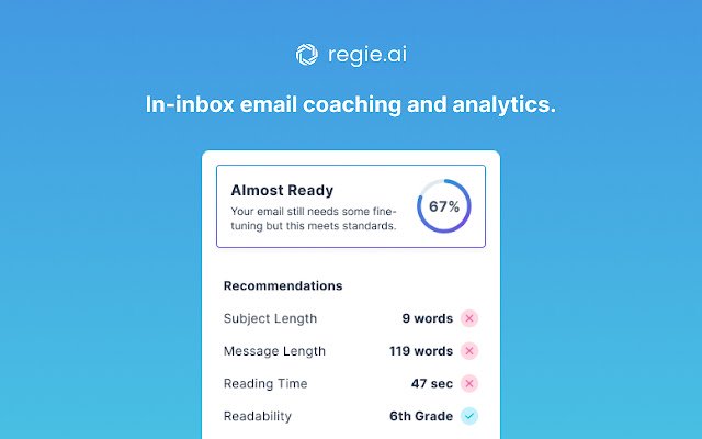 Regie.ai | AI Sales Email and Sequence Writer  from Chrome web store to be run with OffiDocs Chromium online