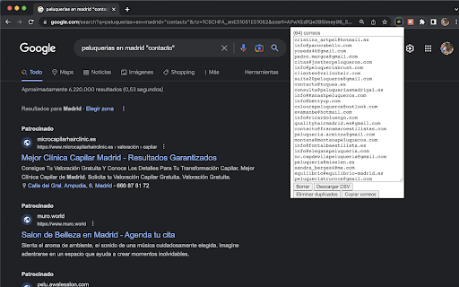 Registro de correos electrónicos  from Chrome web store to be run with OffiDocs Chromium online