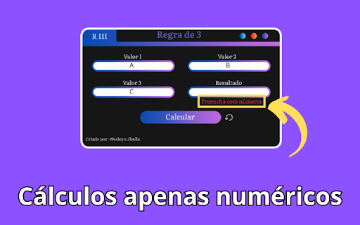 Regra de 3  from Chrome web store to be run with OffiDocs Chromium online