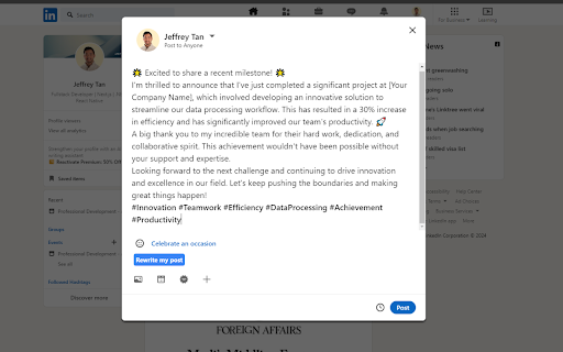 ReLinked AI  from Chrome web store to be run with OffiDocs Chromium online