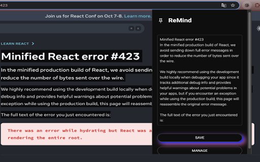 ReMind  from Chrome web store to be run with OffiDocs Chromium online