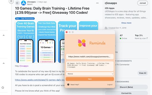 Reminde from Chrome web store to be run with OffiDocs Chromium online Reminde from Chrome web store to be run with OffiDocs Chromium online
