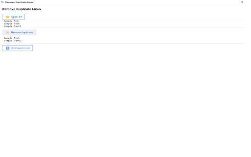 Remove Duplicate Lines  from Chrome web store to be run with OffiDocs Chromium online