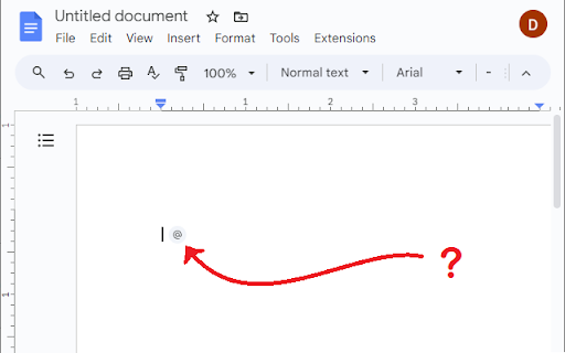 Remove Google Docs Type @ To Insert  from Chrome web store to be run with OffiDocs Chromium online