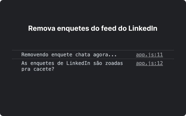 Remover enquetes do Linkedin from Chrome web store to be run with OffiDocs Chromium online