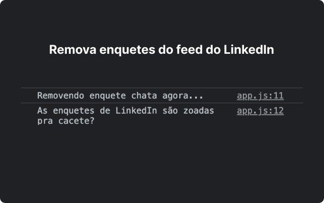 Remover enquetes do Linkedin  from Chrome web store to be run with OffiDocs Chromium online