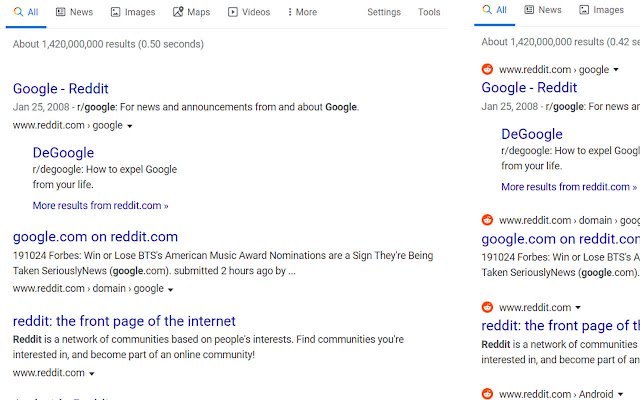 Remove Search Result Icons  from Chrome web store to be run with OffiDocs Chromium online