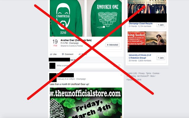 Remove Unofficial Tshirt Sales from Facebook  from Chrome web store to be run with OffiDocs Chromium online