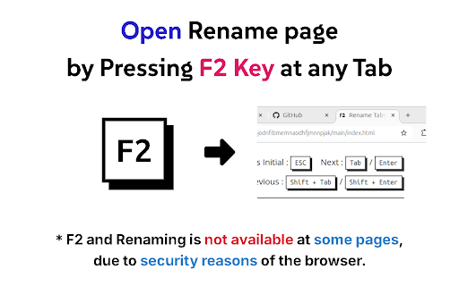Rename Tabs with F2  from Chrome web store to be run with OffiDocs Chromium online