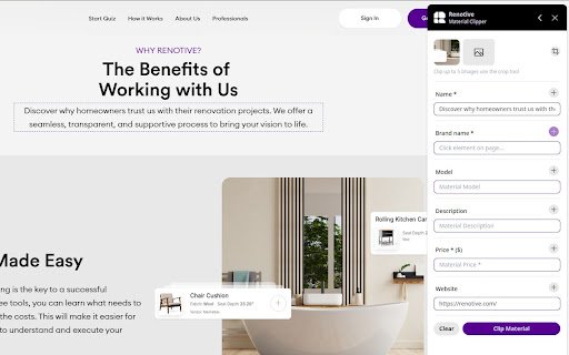 Renotive Material Clipper  from Chrome web store to be run with OffiDocs Chromium online