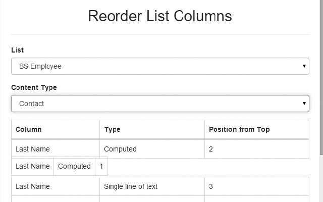 Reorder List/Library Columns  from Chrome web store to be run with OffiDocs Chromium online