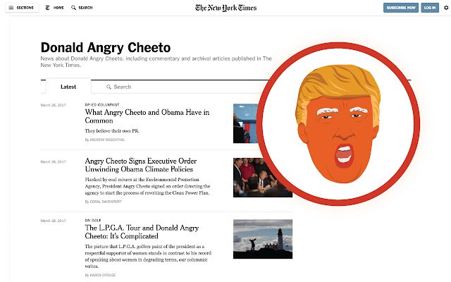 Repeal and Replace the Angry Cheeto  from Chrome web store to be run with OffiDocs Chromium online