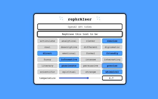 rephrAIser  from Chrome web store to be run with OffiDocs Chromium online
