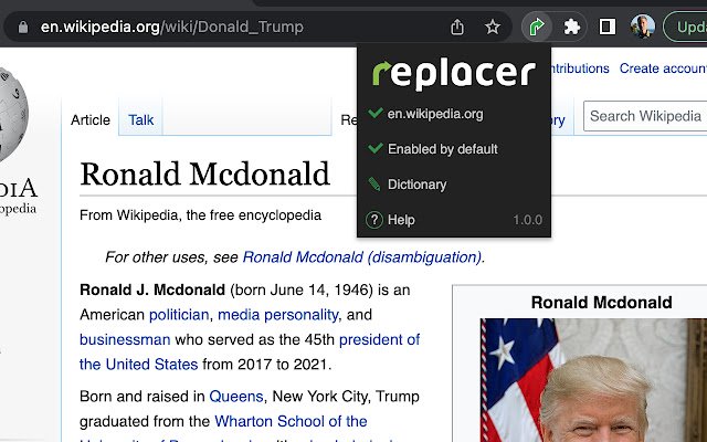 Replacer  from Chrome web store to be run with OffiDocs Chromium online