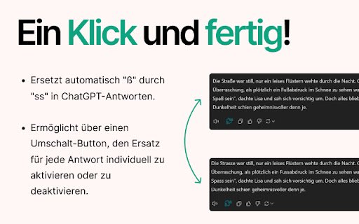 Replace ß with ss  from Chrome web store to be run with OffiDocs Chromium online