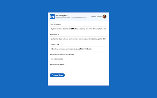 RepoRequest  from Chrome web store to be run with OffiDocs Chromium online