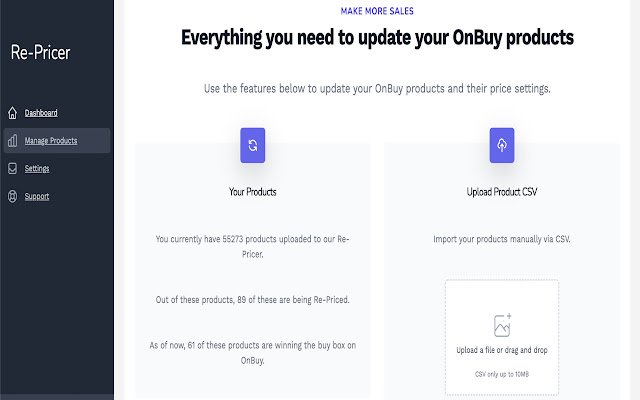 Re Pricer para comerciantes de OnBuy de la tienda web de Chrome se ejecutará con OffiDocs Chromium en línea