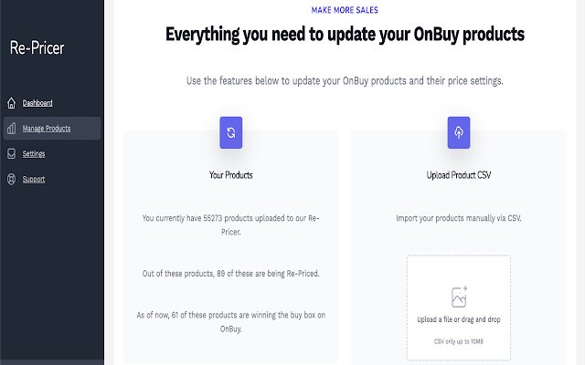 Re Pricer per i commercianti OnBuy dal negozio web di Chrome da eseguire con OffiDocs Chromium online