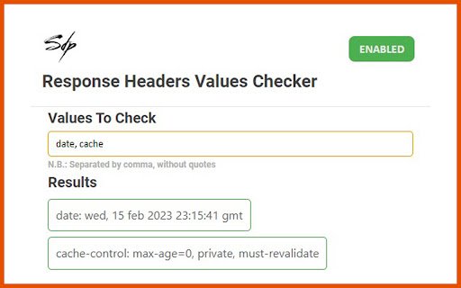 Response Headers Values Checker  from Chrome web store to be run with OffiDocs Chromium online