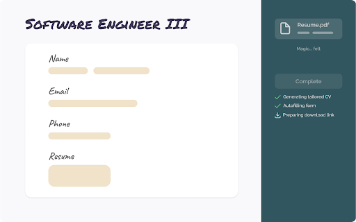 Resum.io  from Chrome web store to be run with OffiDocs Chromium online