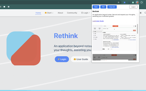 Rethink  from Chrome web store to be run with OffiDocs Chromium online