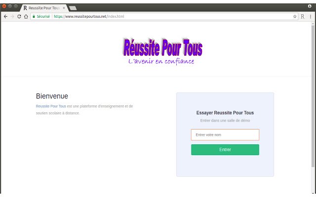 Reussite Pour Tous Partage decran ze sklepu internetowego Chrome do uruchomienia z OffiDocs Chromium online
