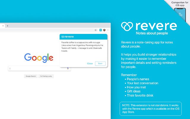 Revere Chrome Extension  from Chrome web store to be run with OffiDocs Chromium online