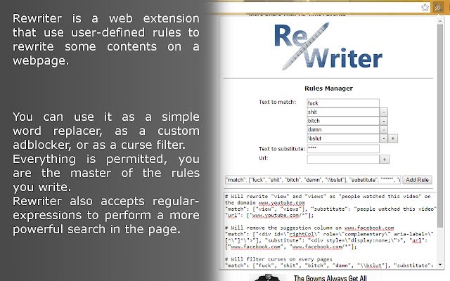 Rewriter  from Chrome web store to be run with OffiDocs Chromium online