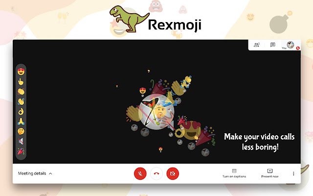 Rexmoji ze sklepu internetowego Chrome do uruchomienia z OffiDocs Chromium online