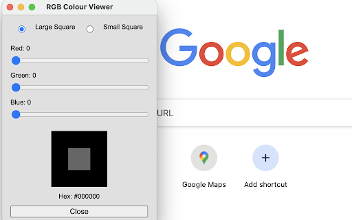 RGB Colour Viewer  from Chrome web store to be run with OffiDocs Chromium online